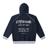 ETERNAL LOVE OF GOD - Striped Trim Zip-Up Hoodie