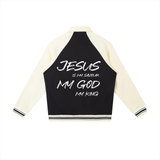 JESUS is My. . .Contrast Raglan Sleeve Baseball Jacket