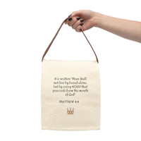 Man shall not live by bread alone - Canvas Lunch Bag With Strap