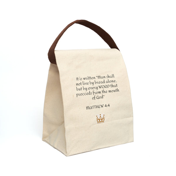 Man shall not live by bread alone - Canvas Lunch Bag With Strap