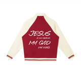JESUS is My. . .Contrast Raglan Sleeve Baseball Jacket