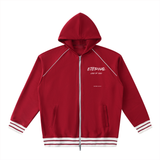 ETERNAL LOVE OF GOD - Striped Trim Zip-Up Hoodie