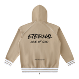 ETERNAL LOVE OF GOD - Striped Trim Zip-Up Hoodie