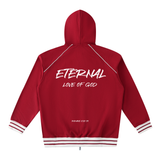 ETERNAL LOVE OF GOD - Striped Trim Zip-Up Hoodie