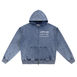 ETERNAL LOVE OF GOD - Snow Wash Oversized Zip-Up Hoodie