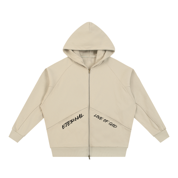 ETERNAL LOVE OF GOD - Dolman Sleeve Zip-Through Fleece  Hoodie