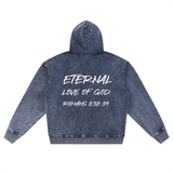 ETERNAL LOVE OF GOD - Snow Wash Oversized Zip-Up Hoodie