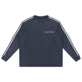 By His Stripes - Snow Washed Contrast Tape Sweatshirt