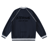 ETERNAL LOVE OF GOD - Contrast Trim Raglan Varsity Jacket