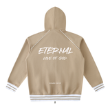 ETERNAL LOVE OF GOD - Striped Trim Zip-Up Hoodie