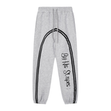 By His Stripes - Sun Fade Contrast Tape Fleece Jogged Sweatpants