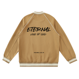 ETERNAL LOVE OF GOD - Contrast Trim Raglan Varsity Jacket