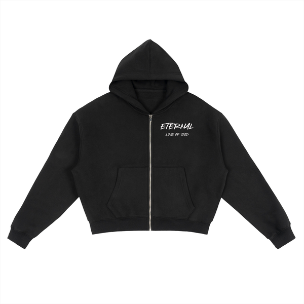 ETERNAL LOVE OF GOD - Fleece Zip-Up Boxy Hoodie