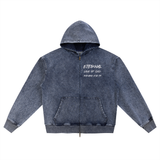 ETERNAL LOVE OF GOD - Snow Wash Oversized Zip-Up Hoodie