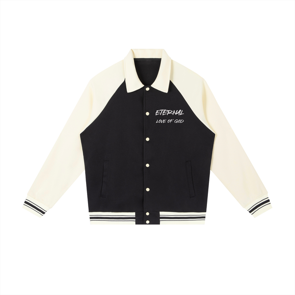 ETERNAL LOVE OF GOD - Contrast Raglan Sleeve Baseball Jacket
