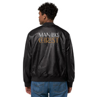 MAN LIKE CHRIST - Leather Bomber Jacket