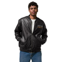 MAN LIKE CHRIST - Leather Bomber Jacket