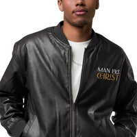 MAN LIKE CHRIST - Leather Bomber Jacket