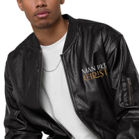 MAN LIKE CHRIST - Leather Bomber Jacket
