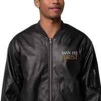 MAN LIKE CHRIST - Leather Bomber Jacket