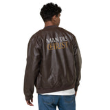 MAN LIKE CHRIST - Leather Bomber Jacket