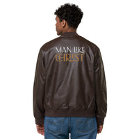 MAN LIKE CHRIST - Leather Bomber Jacket
