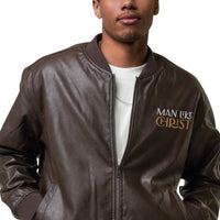 MAN LIKE CHRIST - Leather Bomber Jacket