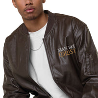 MAN LIKE CHRIST - Leather Bomber Jacket