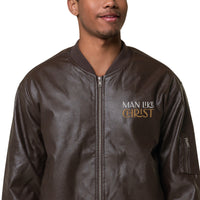 MAN LIKE CHRIST - Leather Bomber Jacket