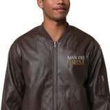 MAN LIKE CHRIST - Leather Bomber Jacket