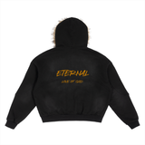 ETERNAL LOVE OF GOD - Sun Fade Boxy Detachable Fur Hoodie