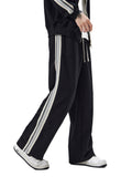 By His Stripes - Contrast Side-Stripe Straight-Leg  Pants