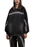 By His Stripes - Sun Fade Contrast Tape Fleece Hoodie