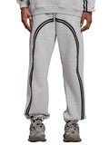 By His Stripes - Sun Fade Contrast Tape Fleece Jogged Sweatpants
