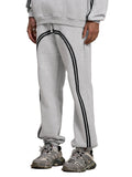 By His Stripes - Sun Fade Contrast Tape Fleece Jogged Sweatpants