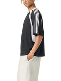 By His Stripes - Contrast Stripes Panel Mesh T-shirt