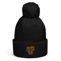 JESUS LOVES YOU - Pom pom beanie