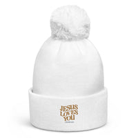 JESUS LOVES YOU - Pom pom beanie