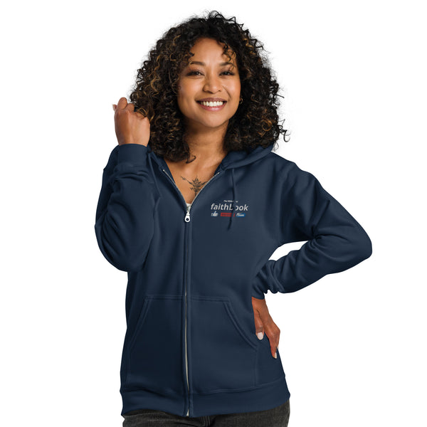 The Bible is my FaithBook - Unisex heavy blend zip hoodie
