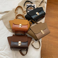 Trapeze Suede Leather Tote High Quality Matte Crocodile  Pattern hand bags