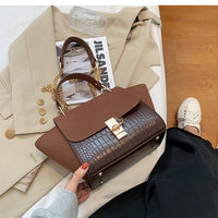 Trapeze Suede Leather Tote High Quality Matte Crocodile  Pattern hand bags