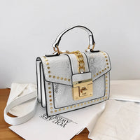 Lock Snakeskin Pu Leather Hand Bag Shoulder Crossbody Women Custom Purses