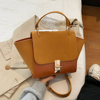 Trapeze Suede Leather Tote High Quality Matte Crocodile  Pattern hand bags