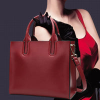 Luxury Women Genuine Cow Leather Custom Logo Bags Tote Hand Bags