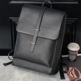 PU Leather Men Backpack Vintage  Backpack Laptop Bag for Men Leather Travel Bag