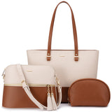 Luxury Designer 3pcs Handbags Set Large Tote  Shoulder Bag, Purses and Handbag